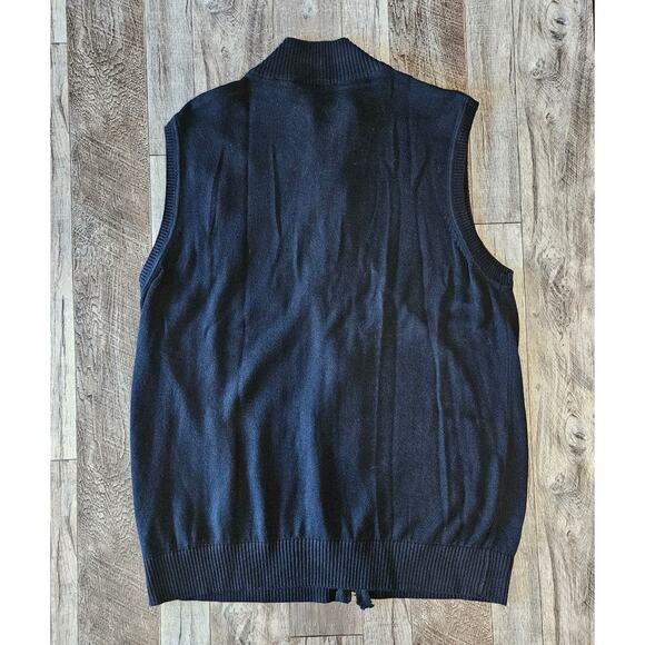 Southern Pines Sweater Vest Full Zip Golf Mens Size Large Pockets Knit Leather - Picture 10 of 13